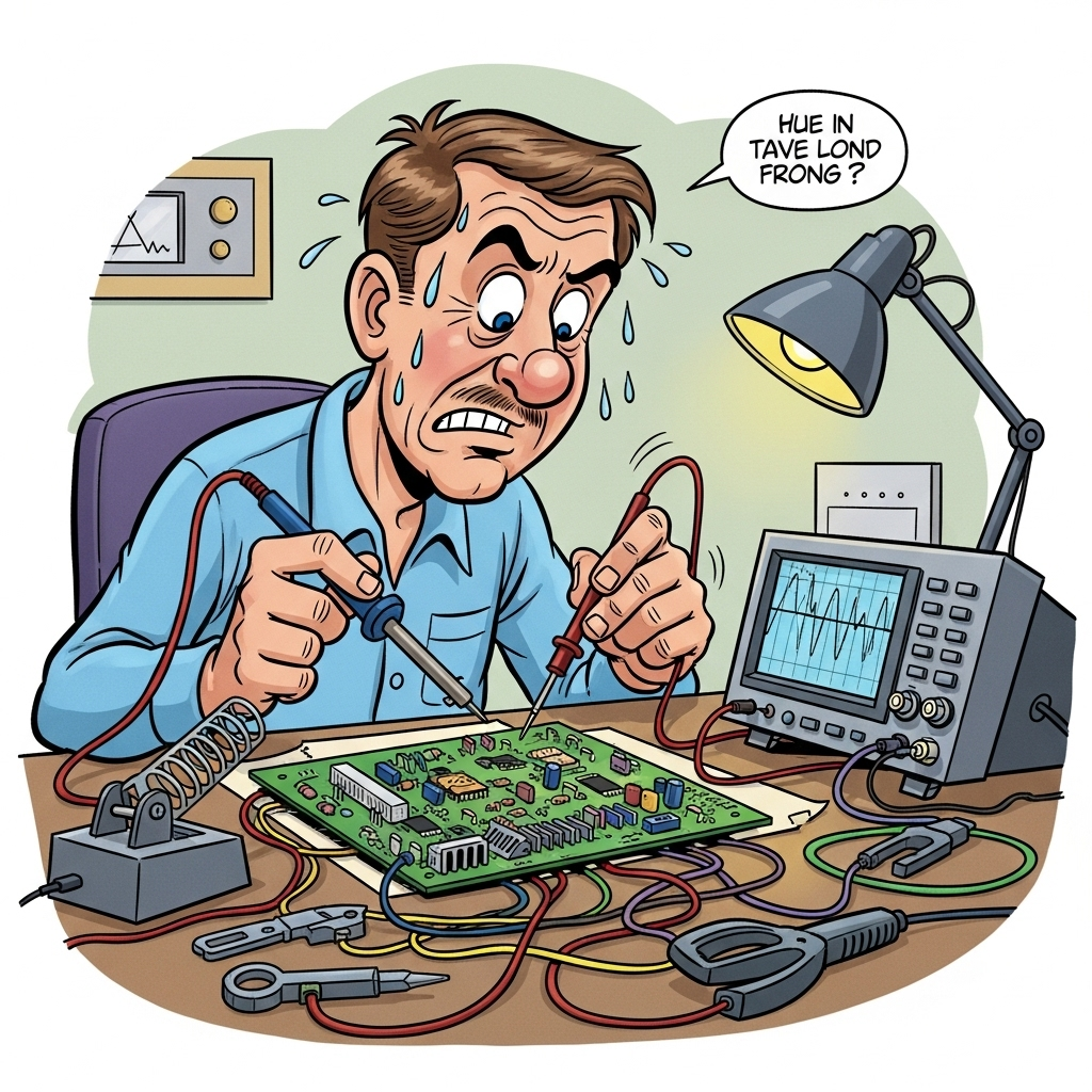 AI slop cartoon version of me at work on my "hobby"